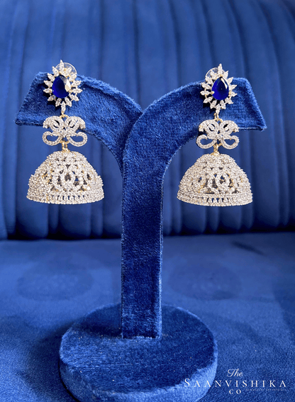 Droplet Jhumka Earrings Purple