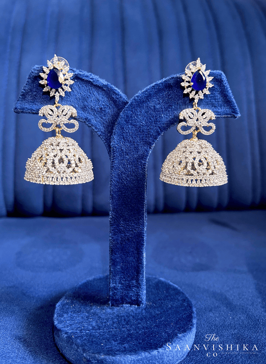 Droplet Jhumka Earrings Purple