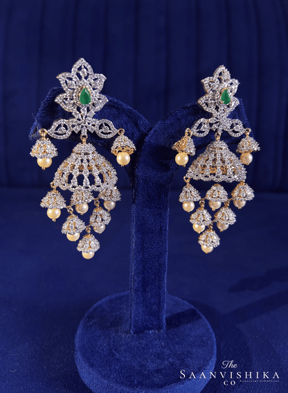 GJ Bridal Pearl Jhumka (Green)