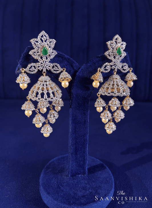 GJ Bridal Pearl Jhumka (Green)