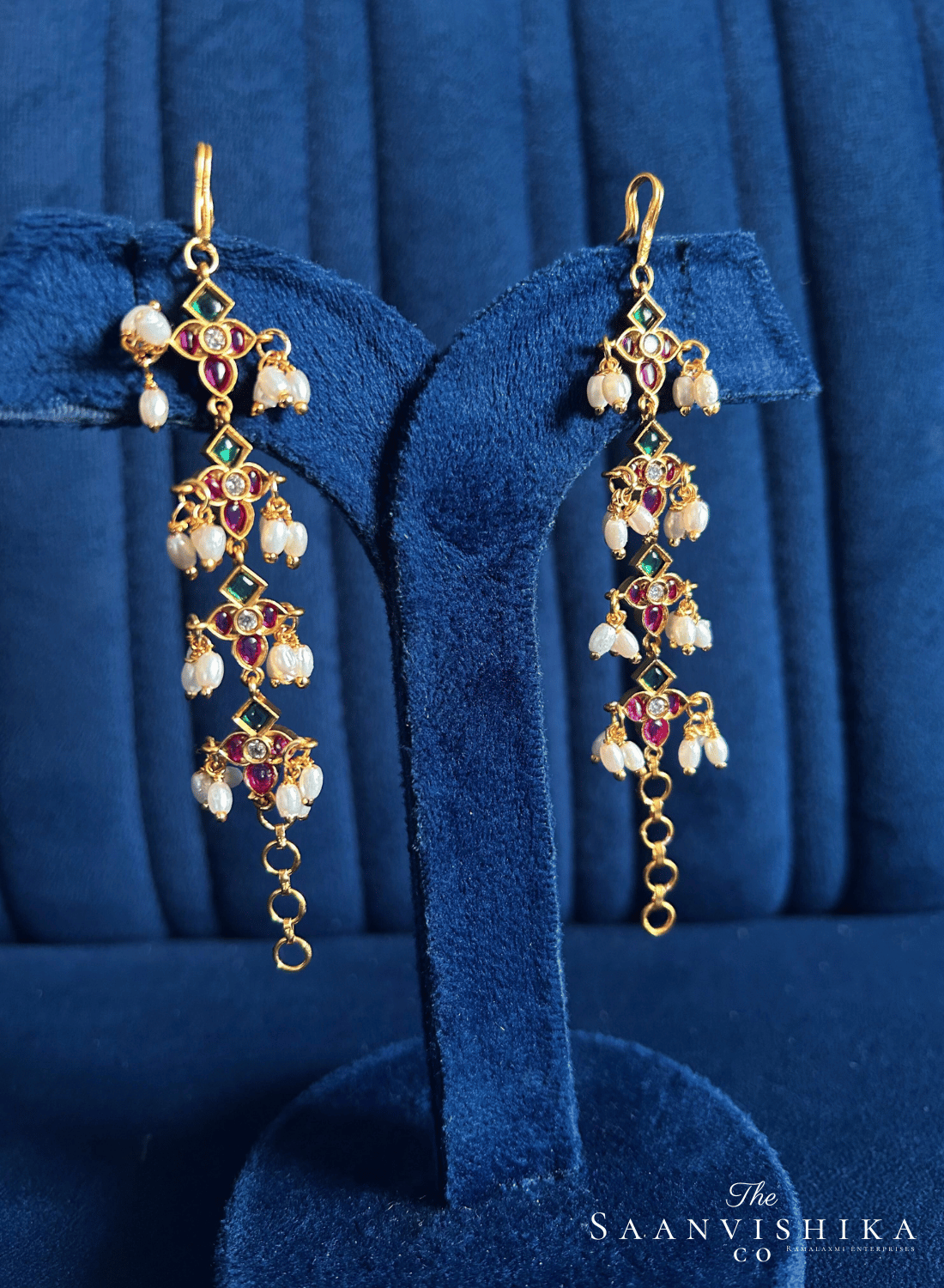 Rice Pearl Earchain (Multi Color)
