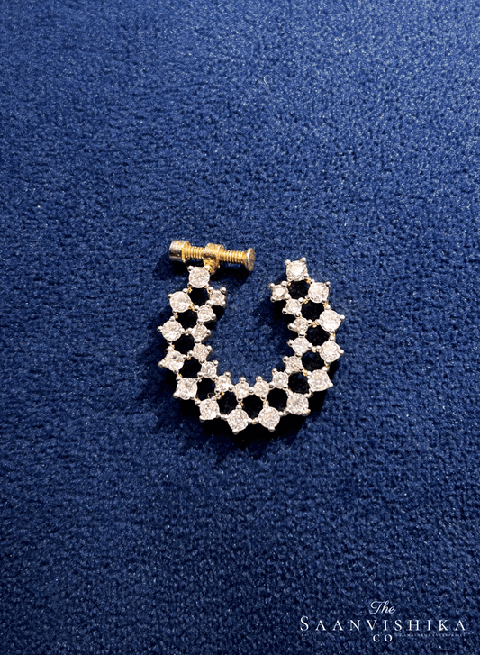 Double Diamond Nose Pin (Full Moon)