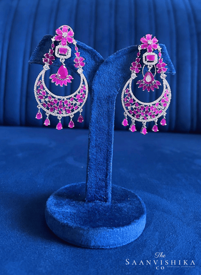 Ruby back clip hanging Chandbali