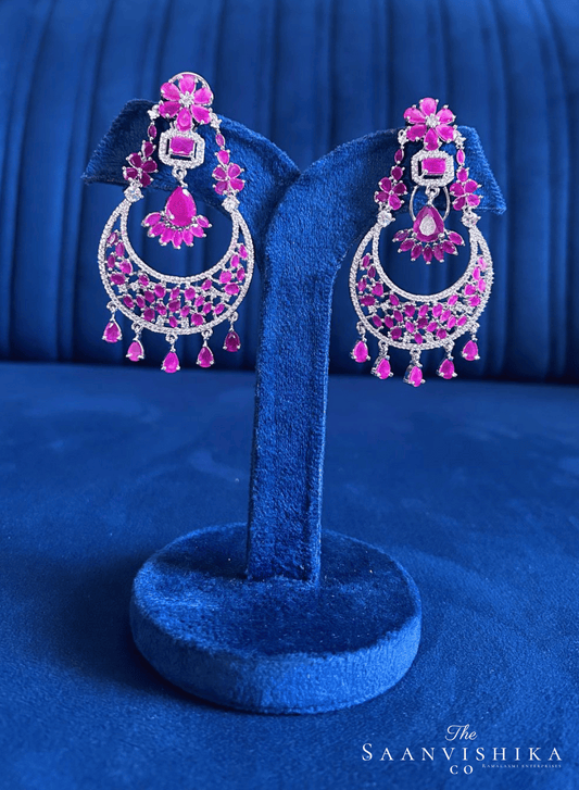 Ruby back clip hanging Chandbali