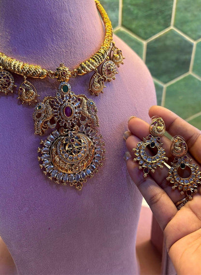 Micro Gold Designer Parrot Necklace