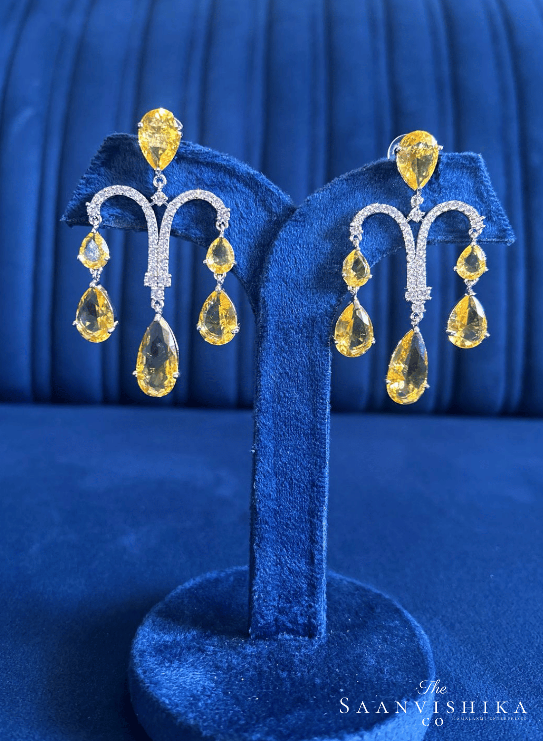 Yellow Gemstone Diamond Earrings