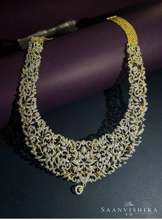 Platinum Diamond Haram with Earrings
