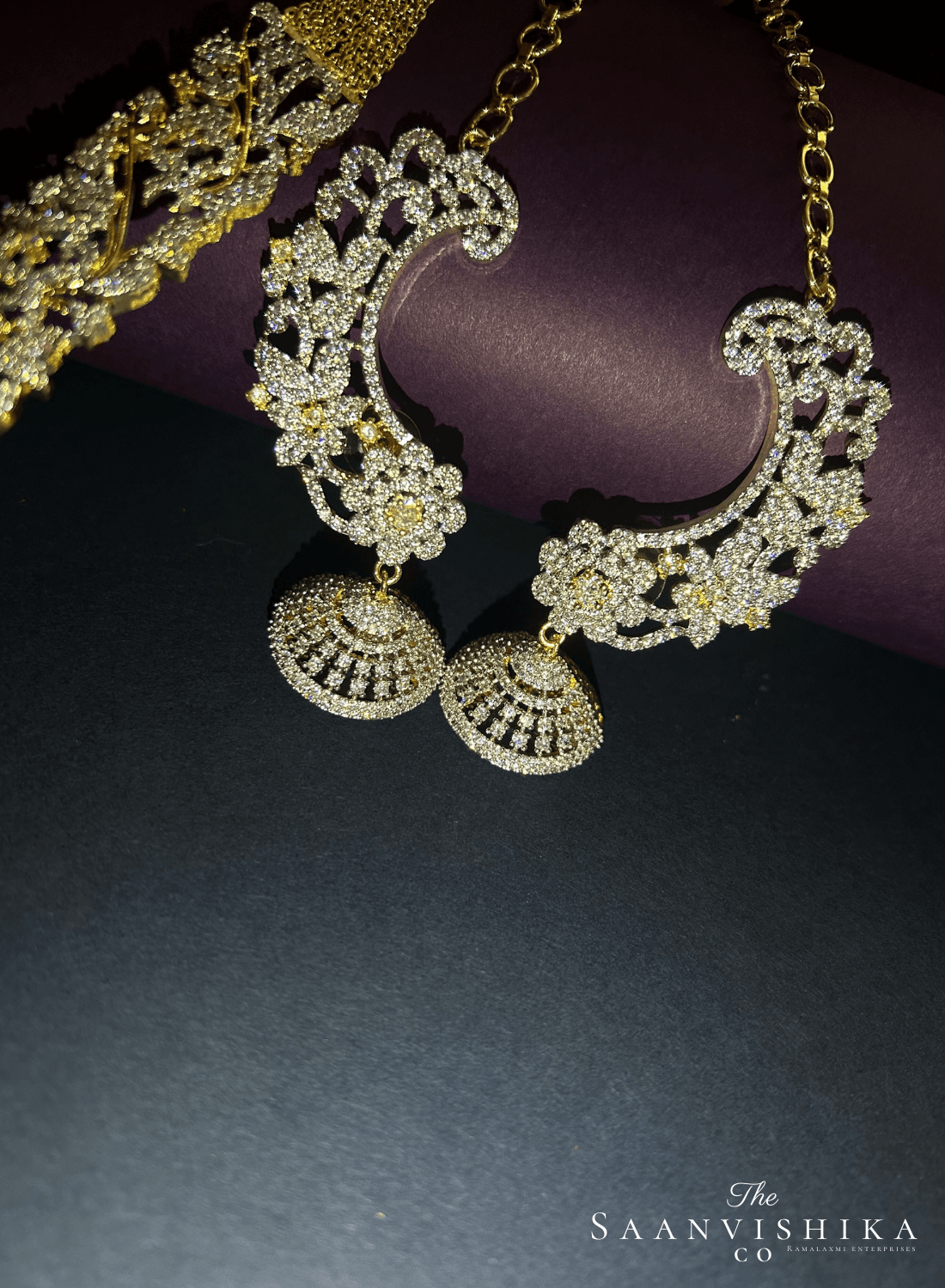 Platinum Diamond Haram with Earrings