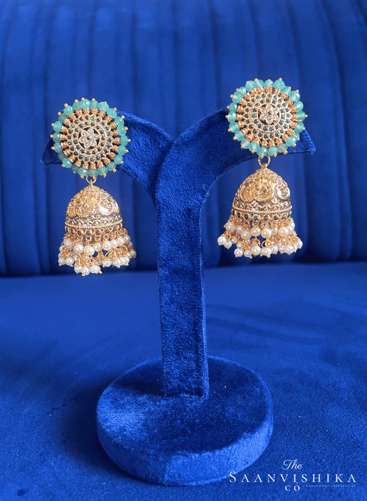 Grand Designer Pearls Jhumka Earrings Gold