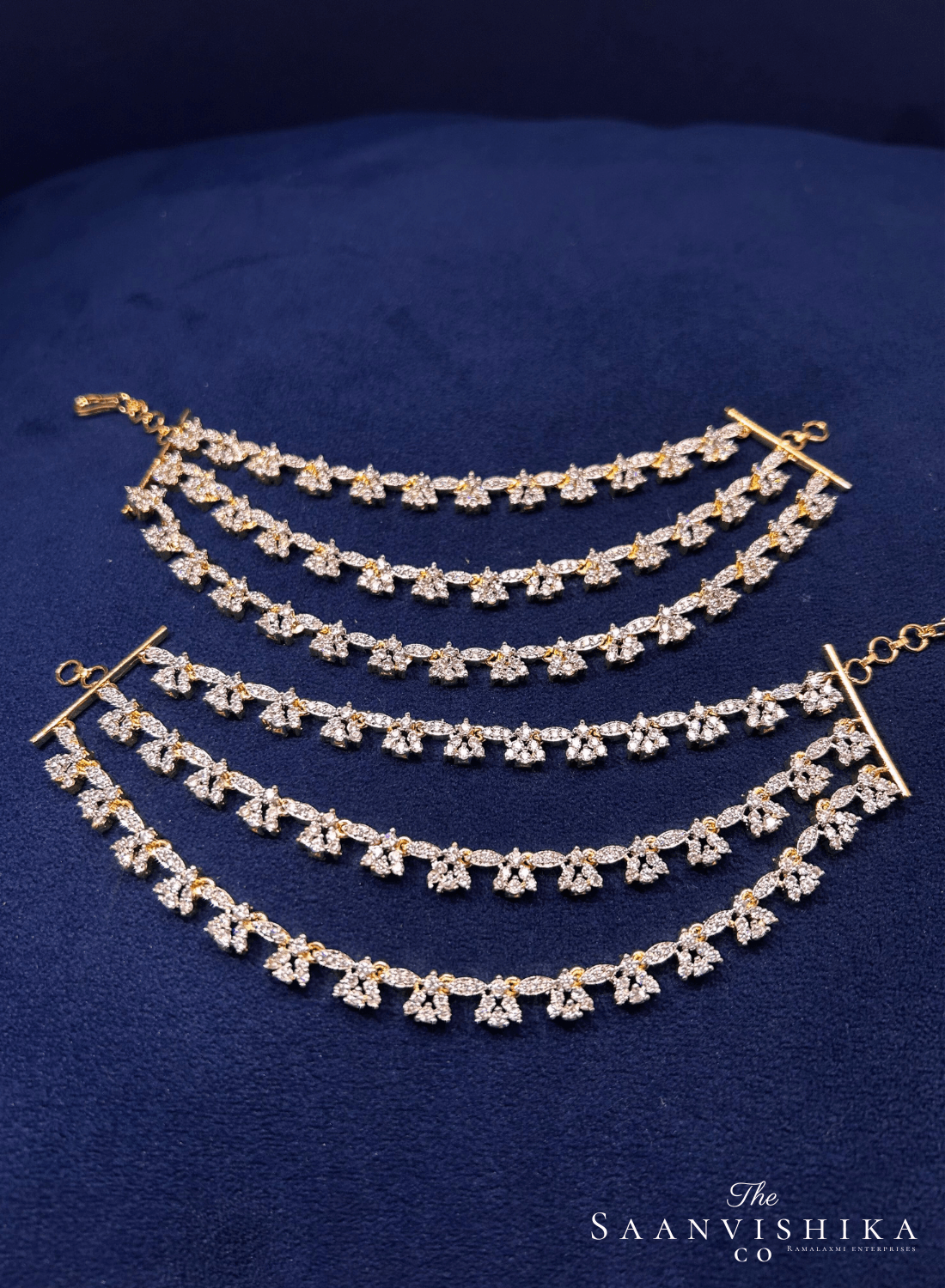 3 Line Bridal Diamond Replica Earchain