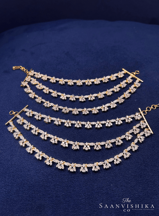 3 Line Bridal Diamond Replica Earchain
