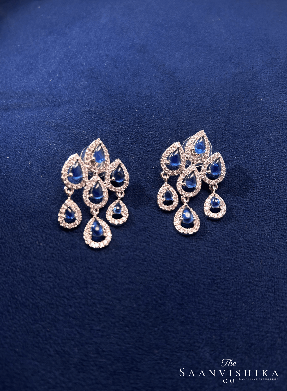 Diamond Droplet Earrings Purple