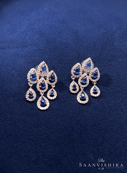Diamond Droplet Earrings Purple