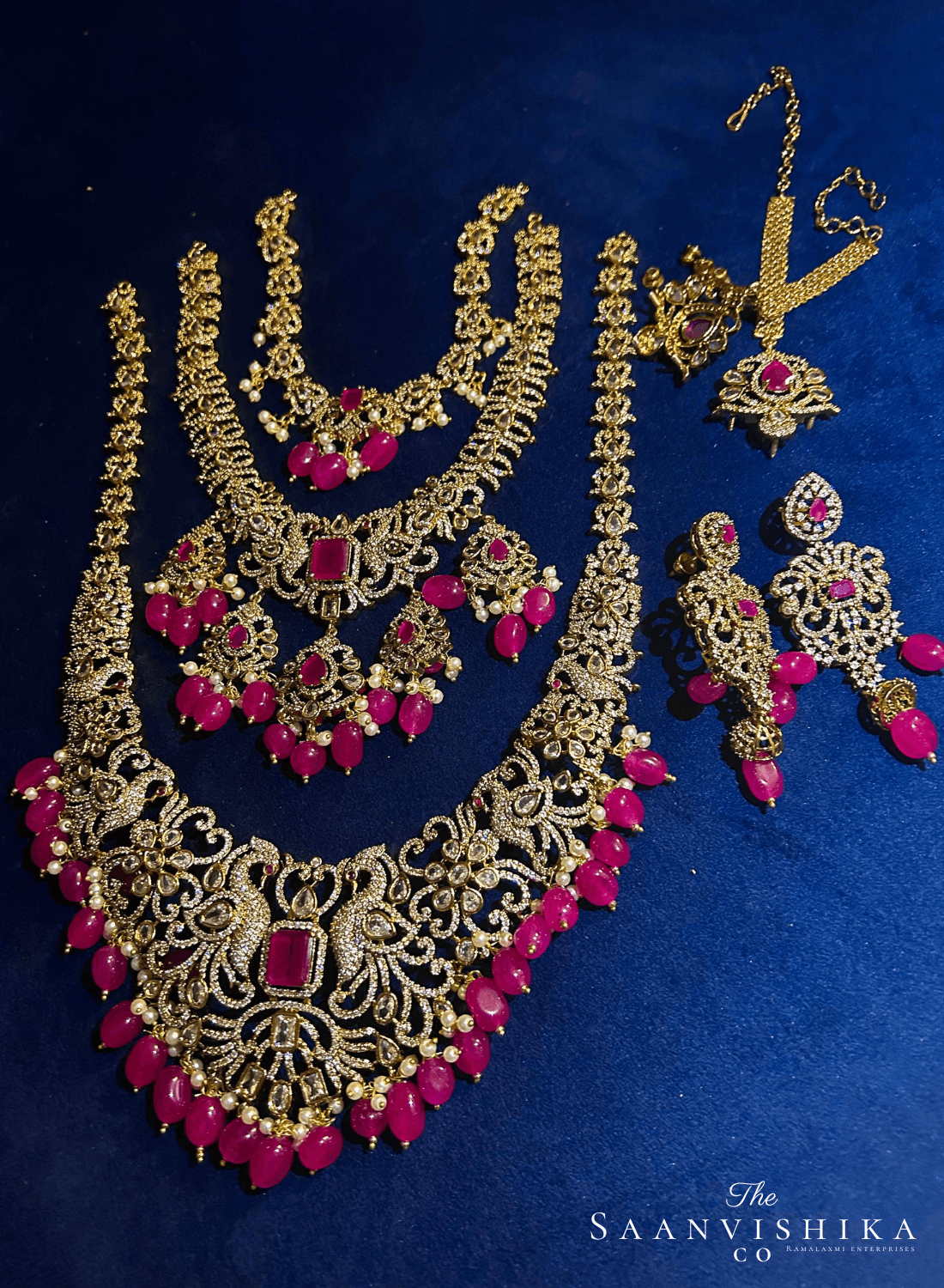 Bridal grand detachable 10-1 Peacock Jewellery Set