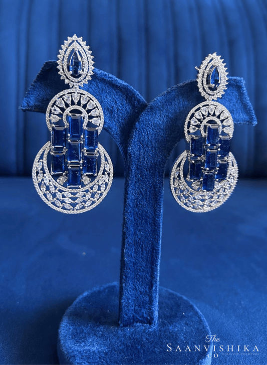 Designer Fusion Chandbali (Blue)