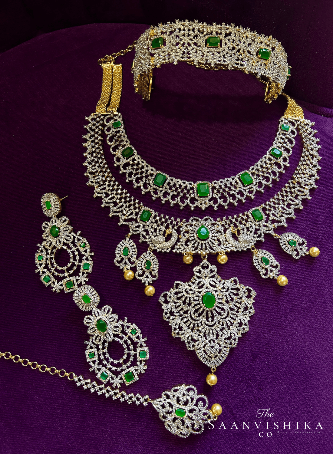 Grand diamond replica bridal combo set