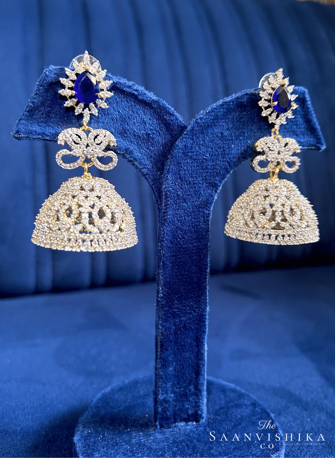Droplet Jhumka Earrings Purple