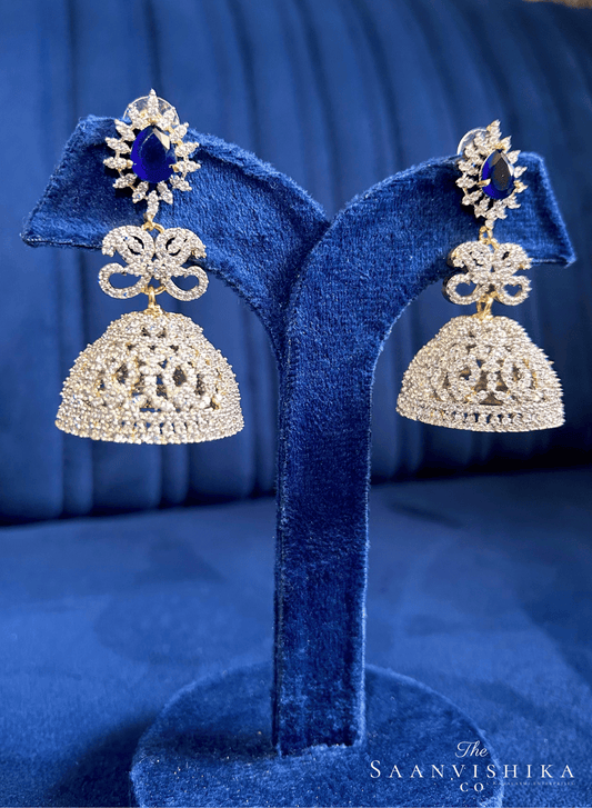 Droplet Jhumka Earrings Purple
