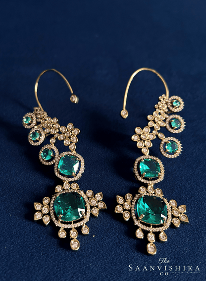 Grand Gemstone Earcuffs (Sea Green)