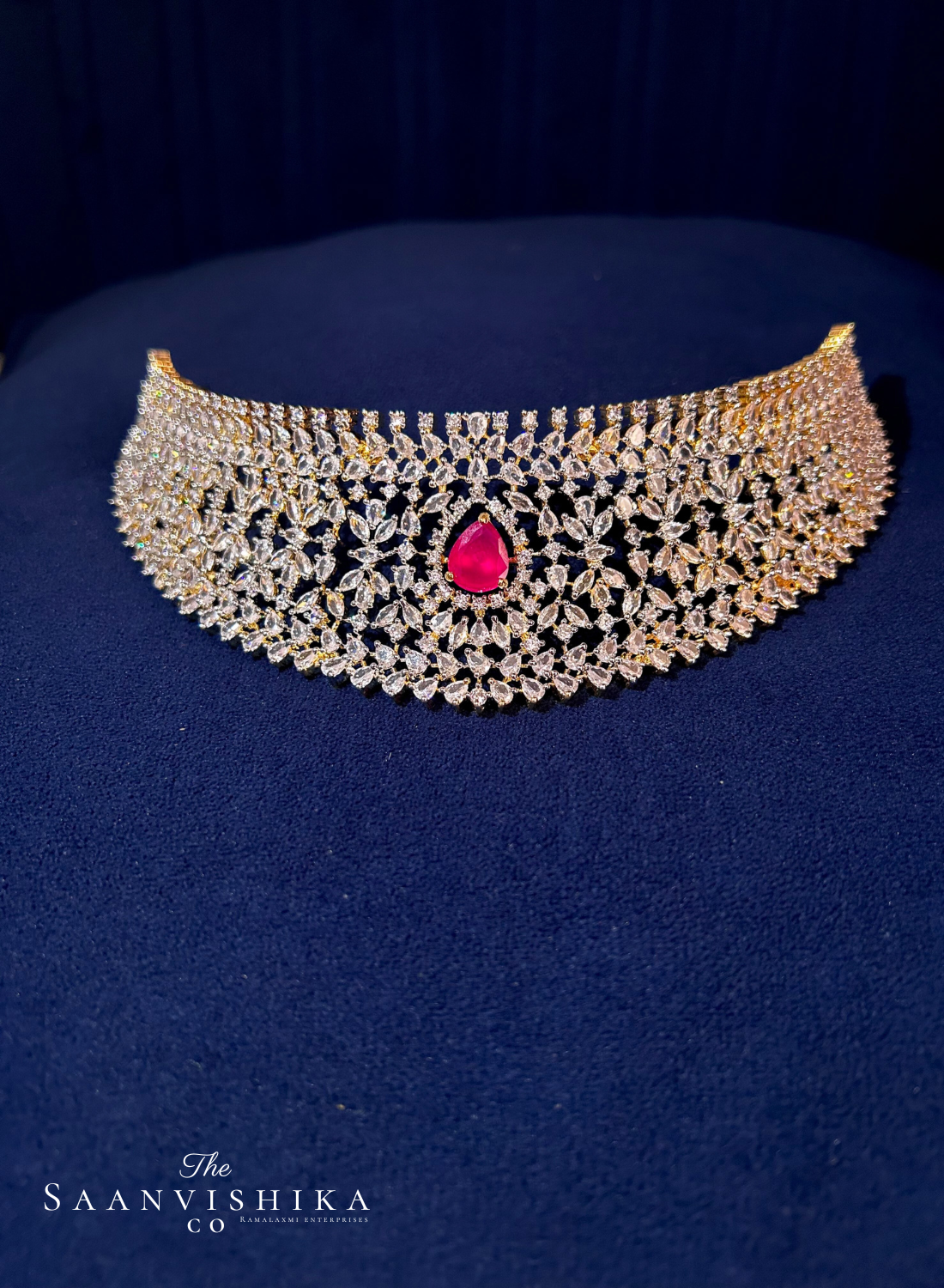4 in 1  CZ Choker with Earrings