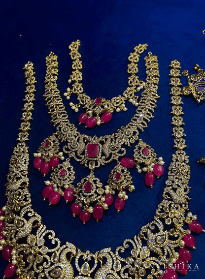 Bridal grand detachable 10-1 Peacock Jewellery Set