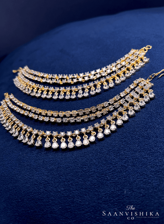 3 Line Hanging Bridal Diamond Replica Earchain