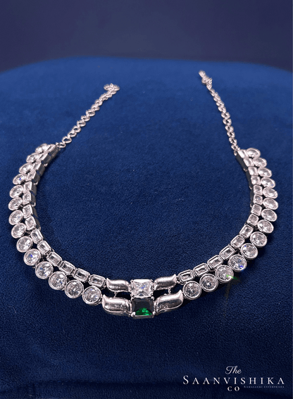 Royal Emerald Stone Silver Kanti