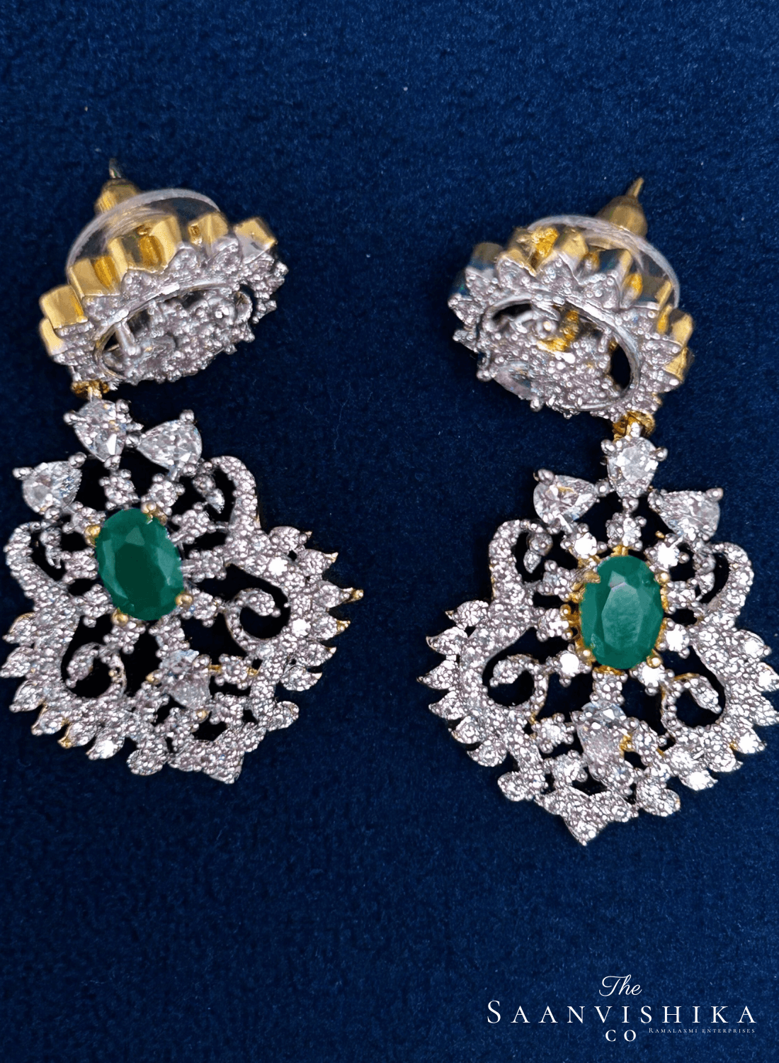 Peacock Necklace Green with Earrings
