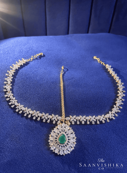 Droplet Tikka with Floral Chain (Green)