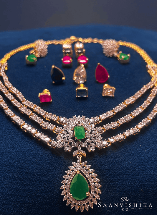 3in1 Multi Color Stone Interchangeable Neckalce
