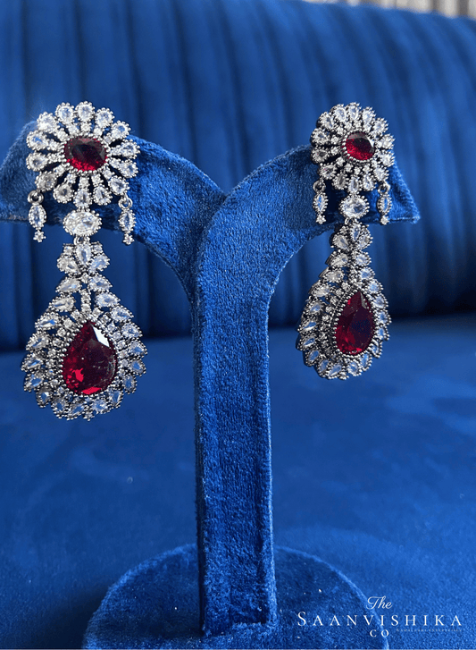 Doublet Earrings (Wine Red)