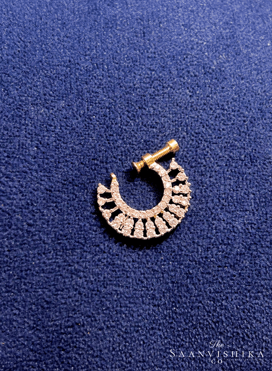 Triple Diamond Designer Nose Pin