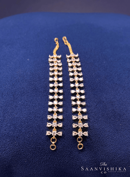 Double Crystal Designer Ear Maati Chain