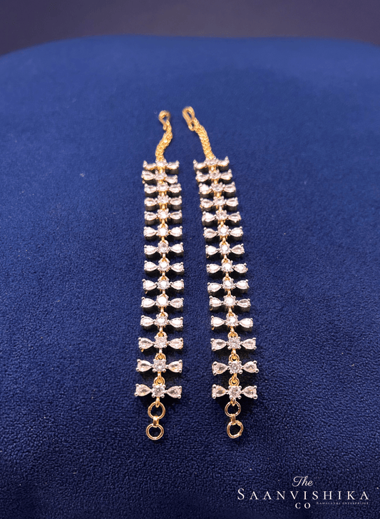 Double Crystal Designer Ear Maati Chain