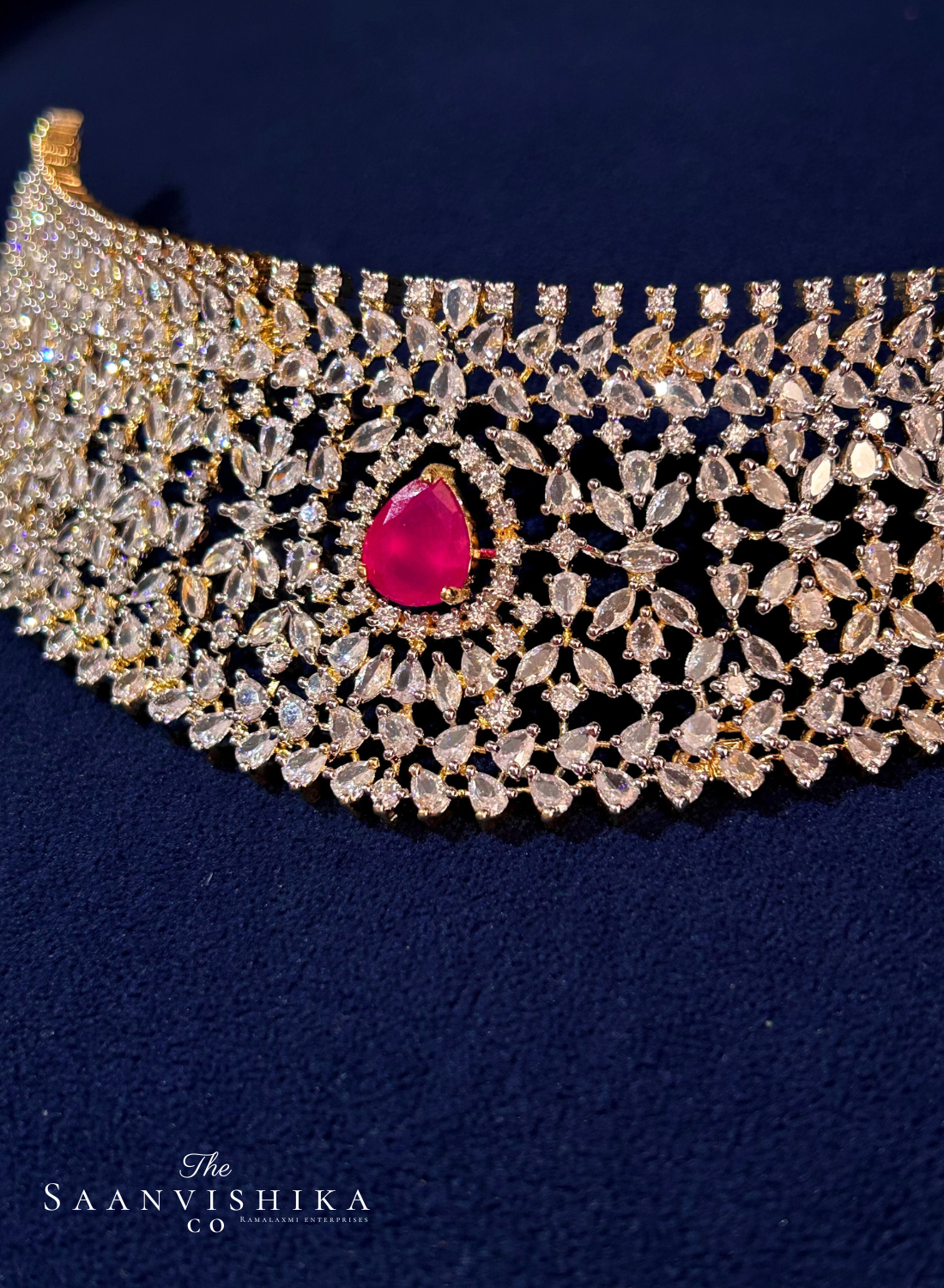 4 in 1  CZ Choker with Earrings