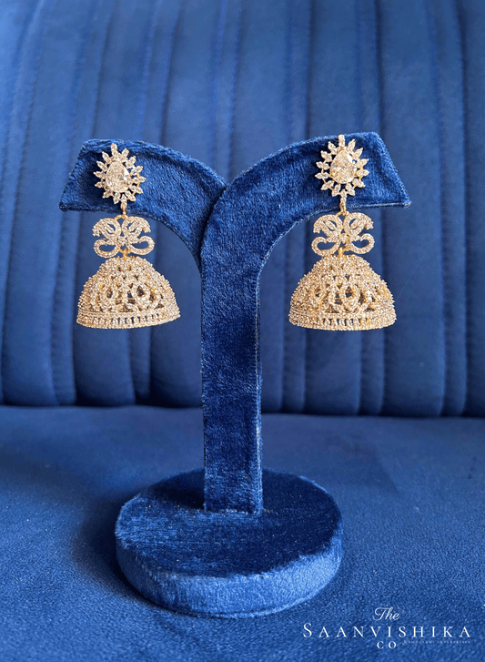 Droplet Jhumka Earrings Diamond
