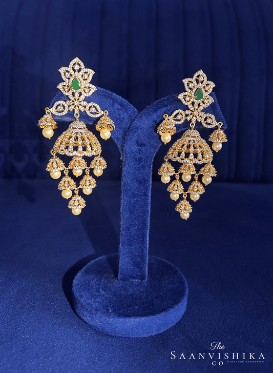 Bridal Pearl Jhumka (Green)