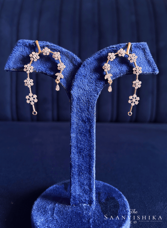 Multi Floral American Diamond Earcuffs