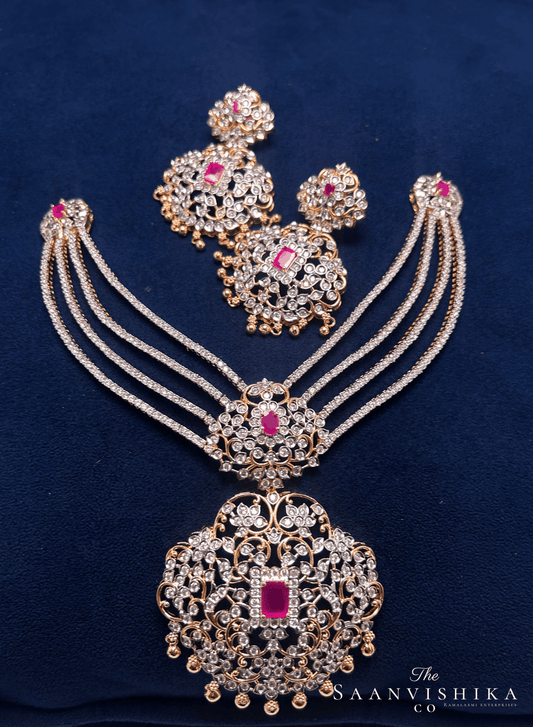 Ruby Rani Necklace with Earrings