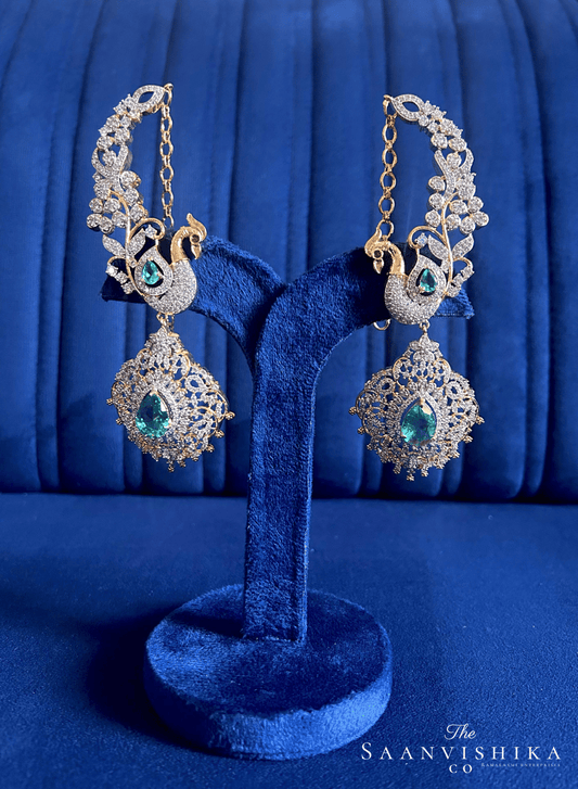 Bridal Peacock Earcuffs
