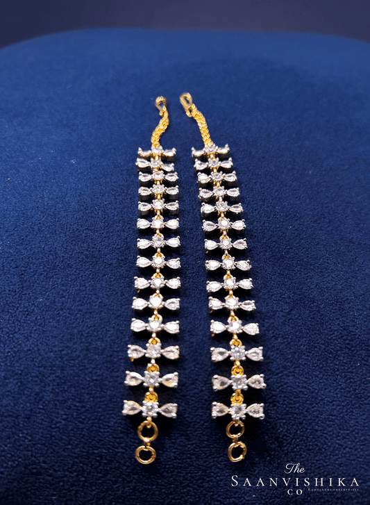 Double Crystal Designer Ear Maati Chain