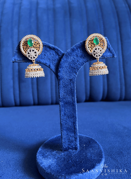 Mughal Jhumka Earrings Green