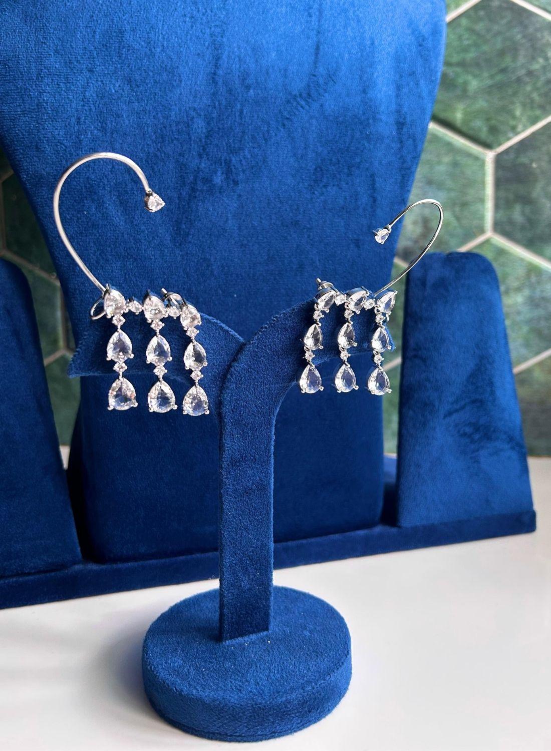 Triple Gemstone Earcuffs Crystal