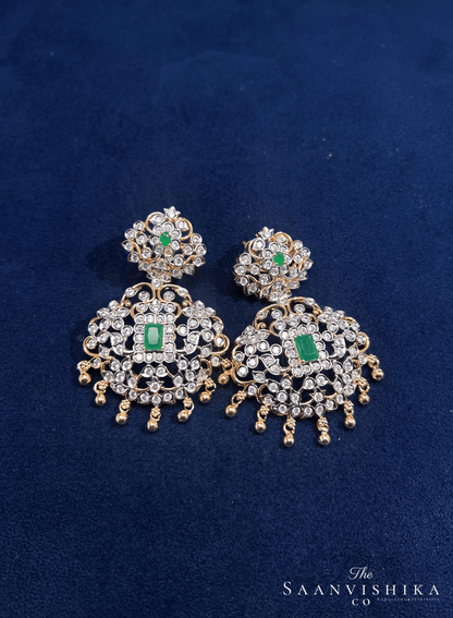 Emerald Rani Necklace with Earrings