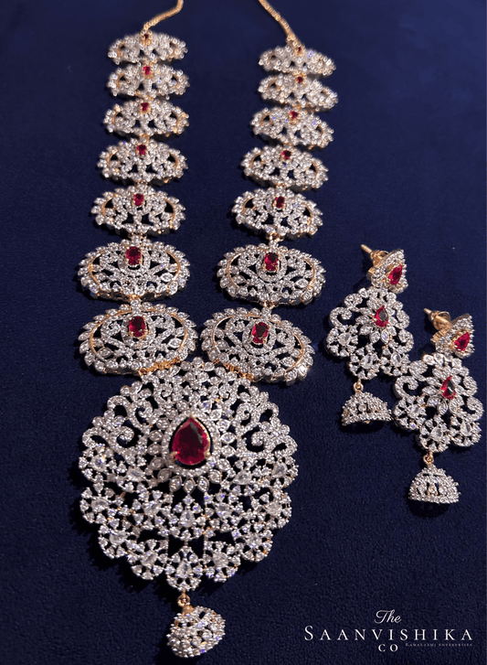 Grand Pendant Diamond Necklace Red