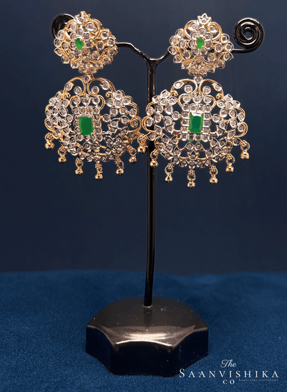 Emerald Rani Necklace with Earrings