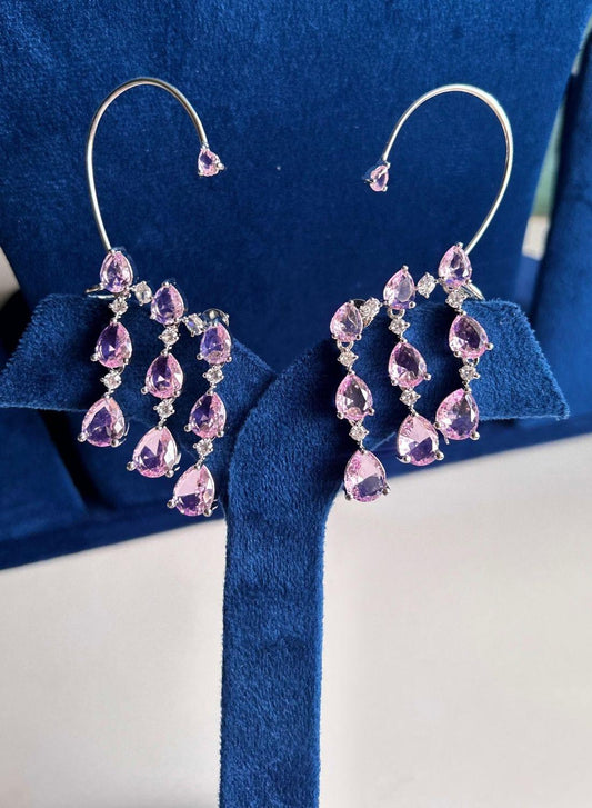 Triple Gemstone Earcuffs Pink