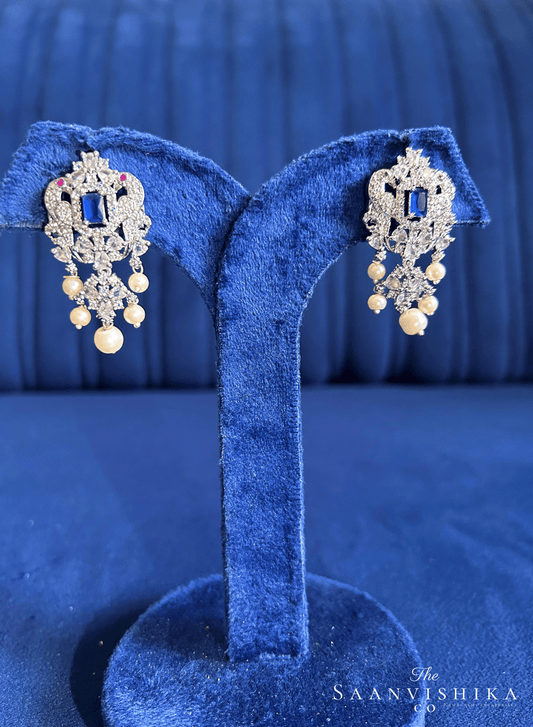 2 parrot Pearl Earrings (Violet)
