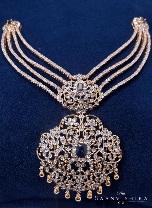 Purple rani Necklace  with Earrings