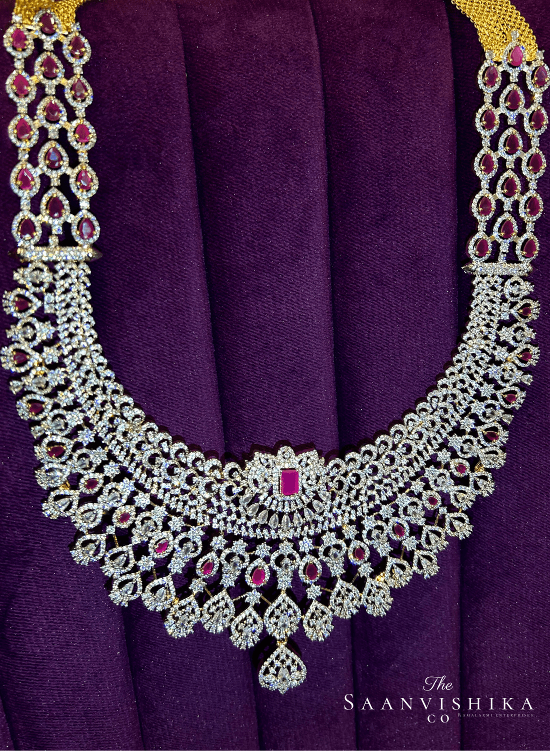 Grand Droplet Haram Ruby Red with Earrings